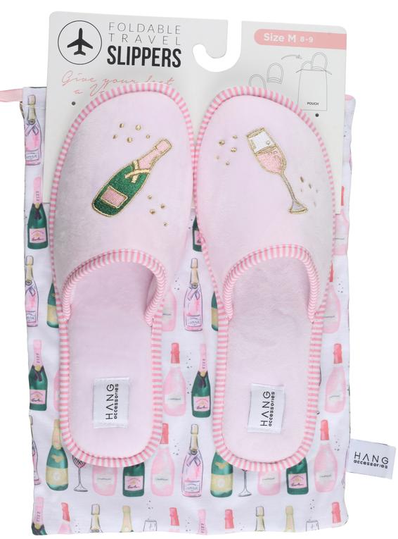 Champagne Foldable Travel Slippers