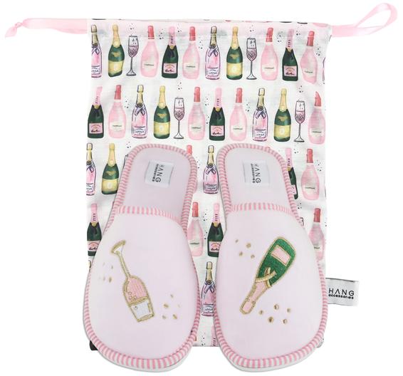 Champagne Foldable Travel Slippers